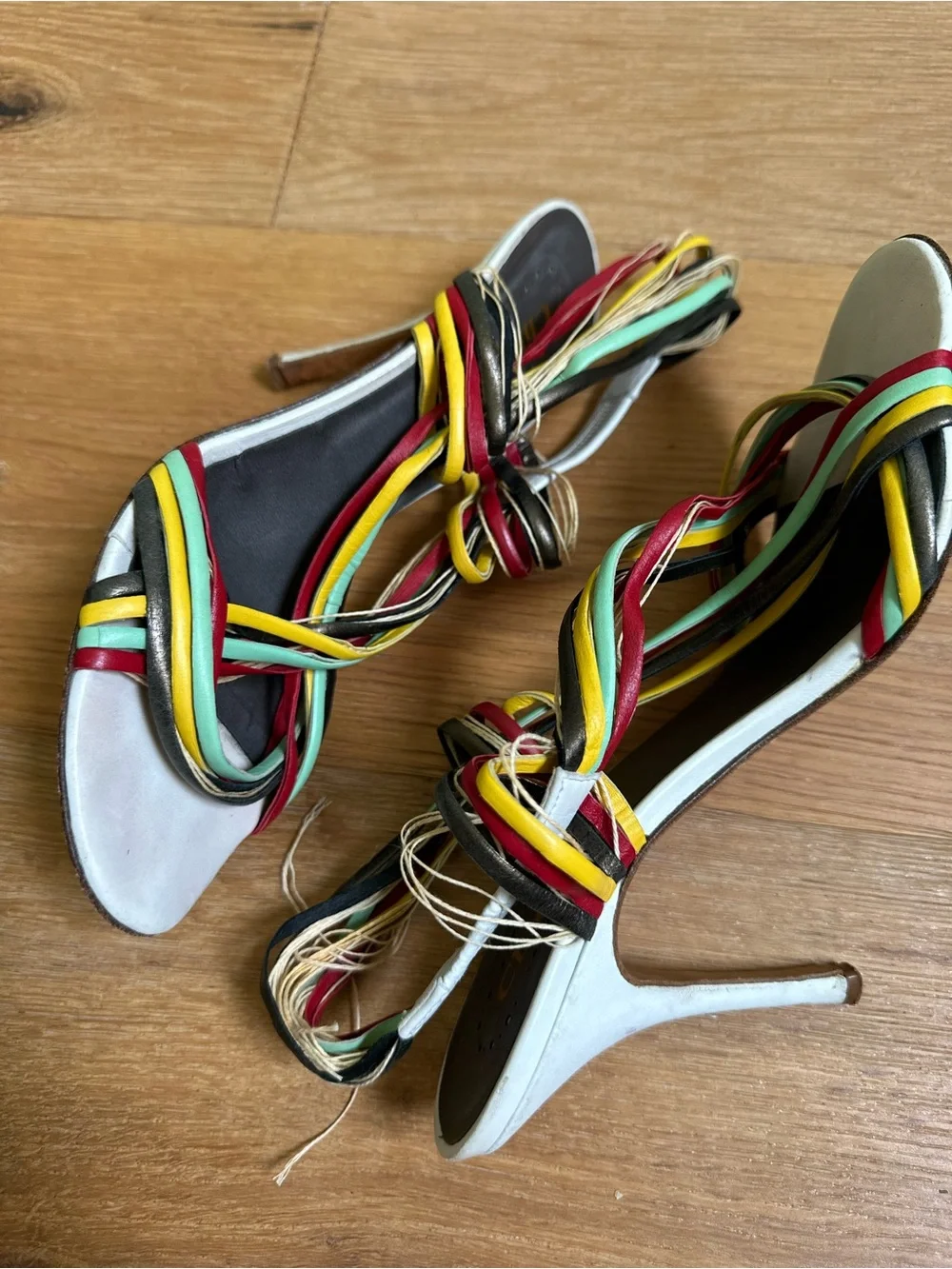 Chloé Y2K Multicolor Strappy Leather Sandal Heels Sz 39
